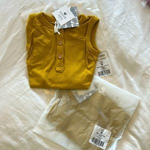 Kate Quinn, 18-24mo, golden modal, Henley tank bodysuit and retro bloomer